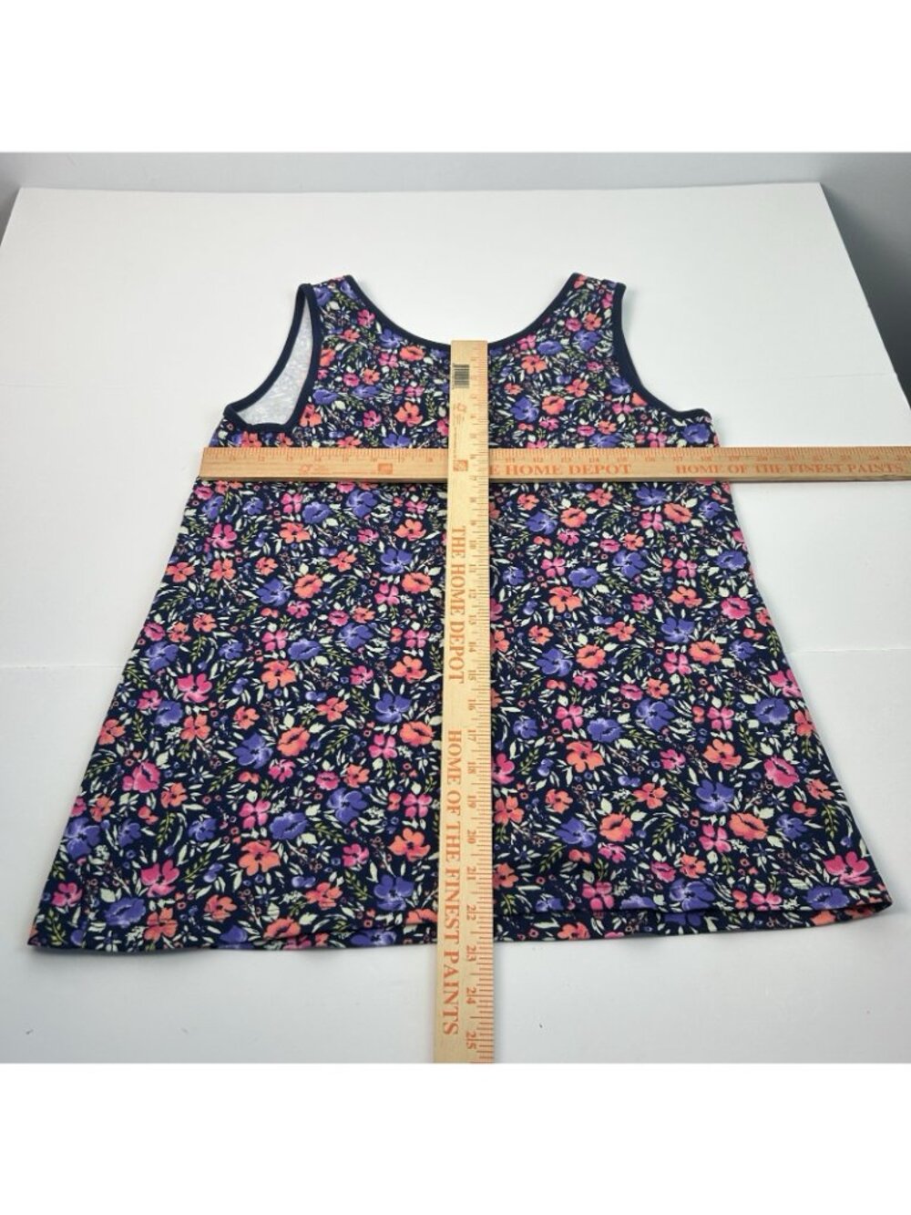 Lands' End Navy Floral Print Tank Top Size 1X (16W-18W) - Picture 4 of 6